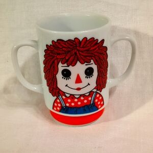 Raggedy Ann Mug And Andy Double Handles Coffee Cup Price Japan Ceramic 2 Vtg A